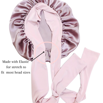 LuxeTie Adjustable Satin Sleep Bonnet