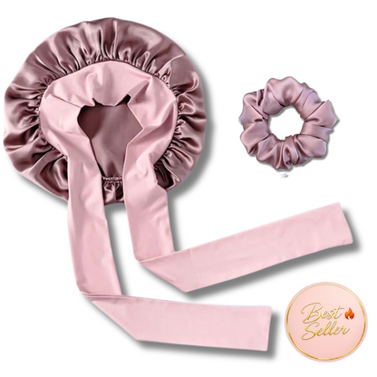 LuxeTie Adjustable Satin Sleep Bonnet