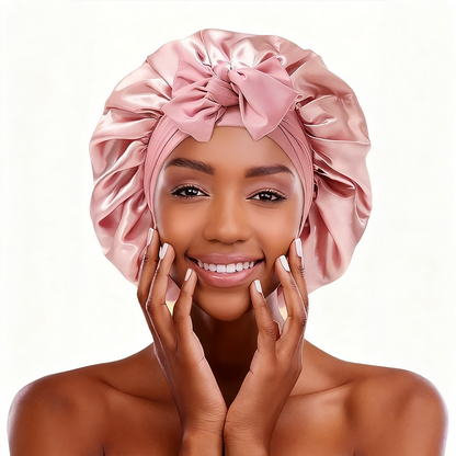 LuxeTie Adjustable Satin Sleep Bonnet