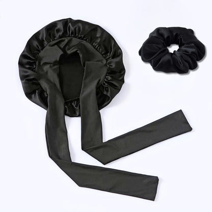 LuxeTie Adjustable Satin Sleep Bonnet