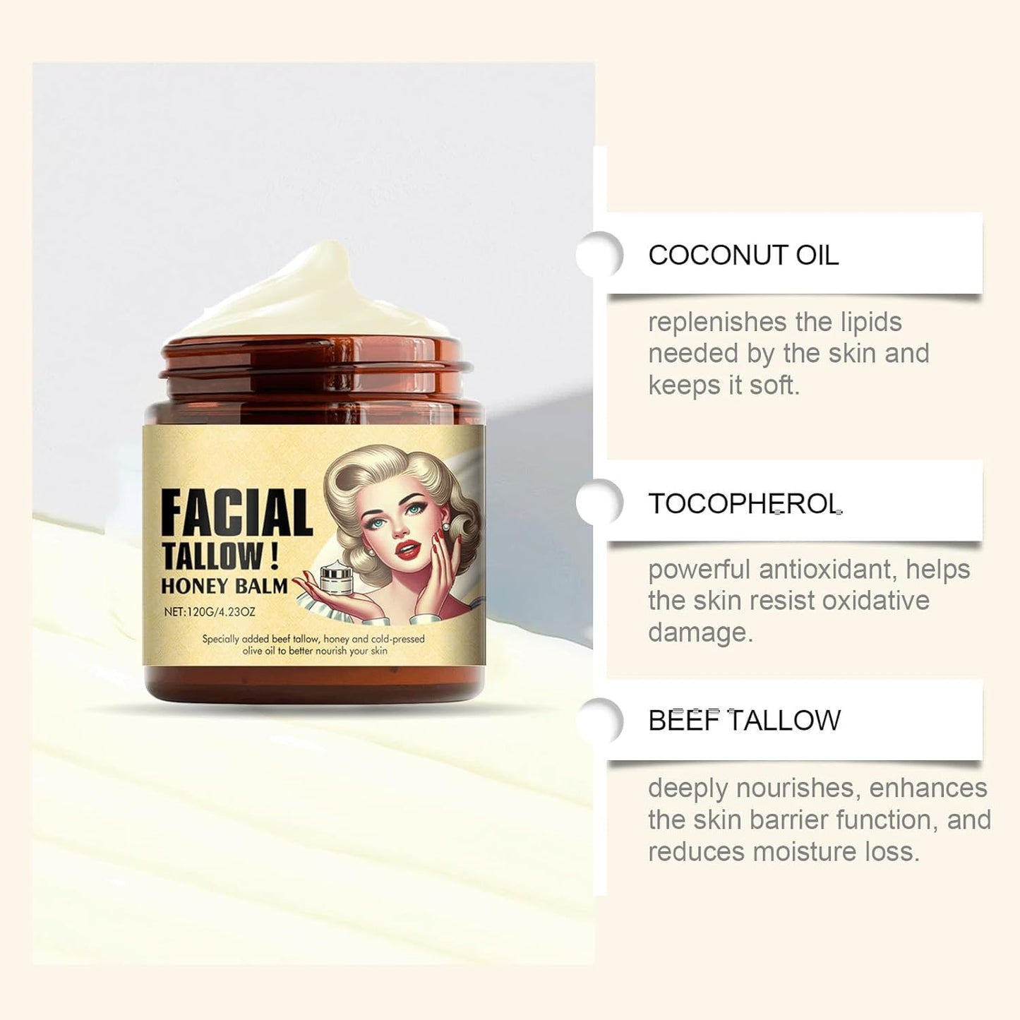 Whipped Tallow Honey Balm