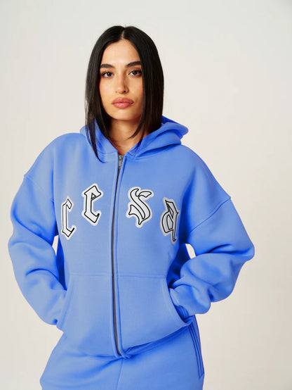 DOUBLE ZIPPER "GREY-MELANGE"