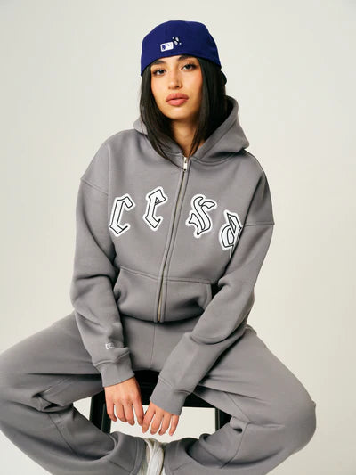 DOUBLE ZIPPER "GREY-MELANGE"