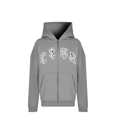 DOUBLE ZIPPER "GREY-MELANGE"