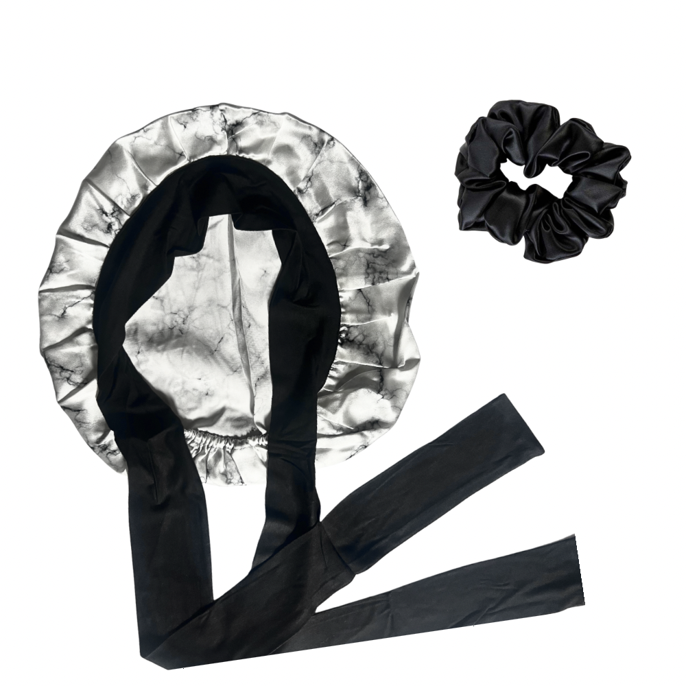 LuxeTie Adjustable Satin Sleep Bonnet
