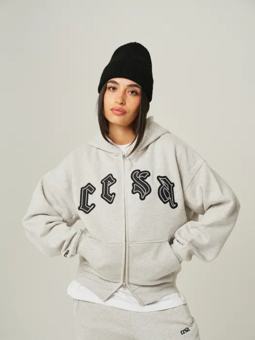 DOUBLE ZIPPER "GREY-MELANGE"